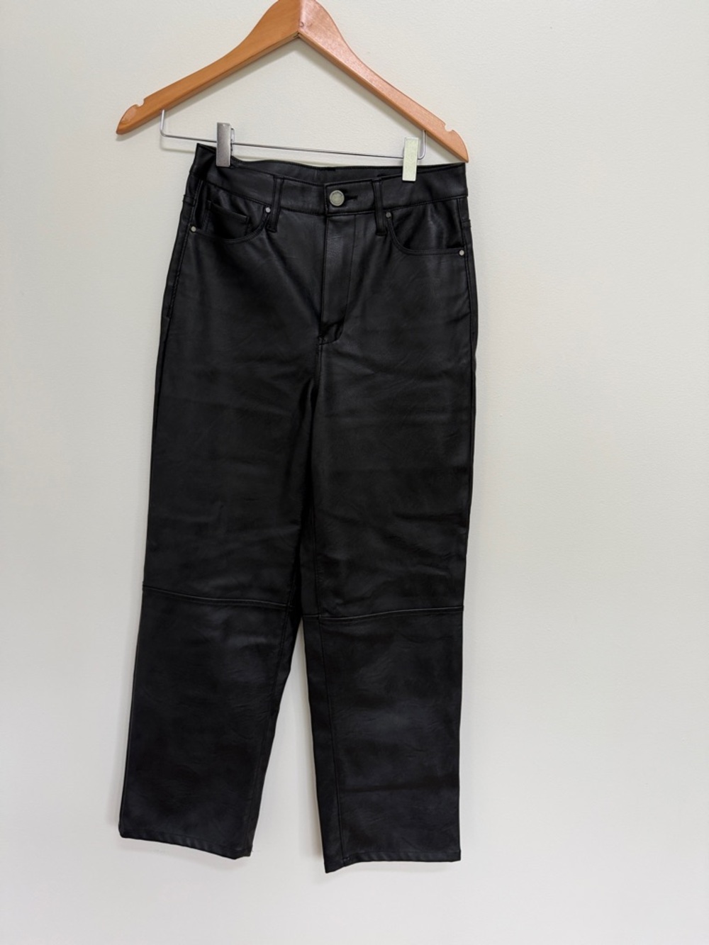 Blank NYC Baxter Black Faux Leather Straight-Leg Pants